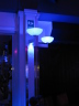 Plafoniere della Capannina illuminate con le lampade a led blu