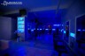Interno del salone Hair Studio Montagnani di Lugano illuminato con strisce di led RGB